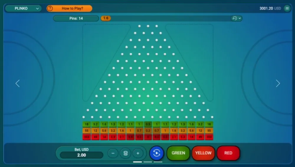 Tablero de Plinko con clavijas